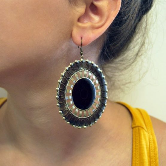 Μεταλλικά σκουλαρίκια με επικάλυψη 60mm