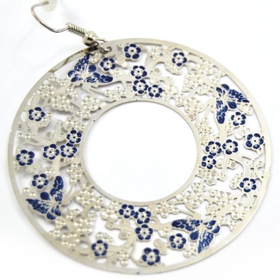 Σκουλαρίκια ''Μπλε Ανθάκια'' 50mm