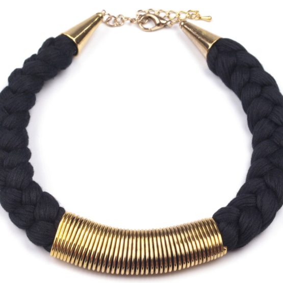 Πλεκτό κολιέ - Μαύρο