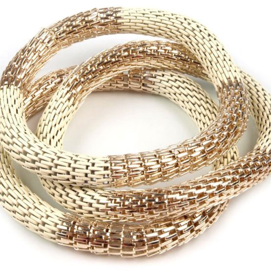 Σετ Μεταλλικά Βραχιόλια Άσπρα (3τμχ)