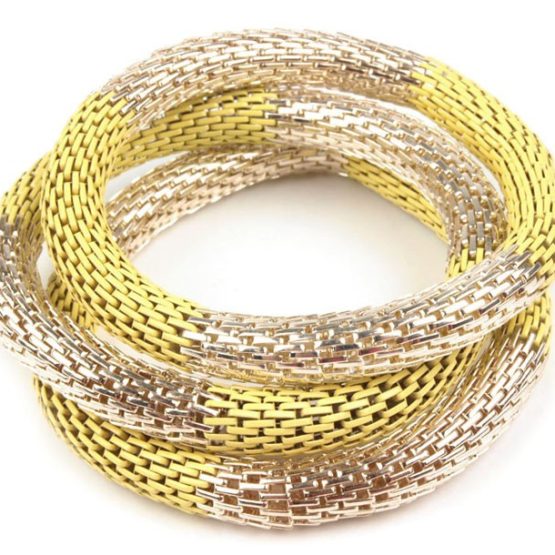 Σετ Μεταλλικά Βραχιόλια Κίτρινα (3τμχ)